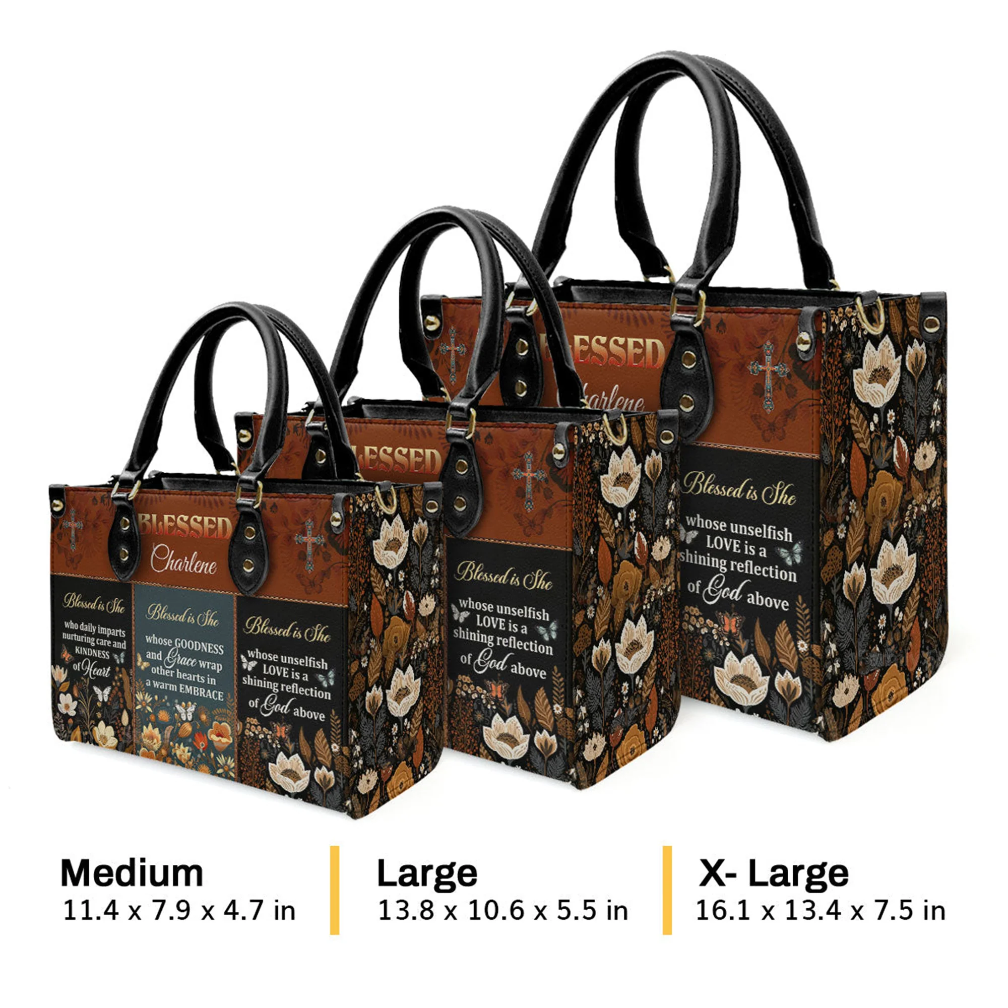 Blessed Is She - Awesome Personalized Leather Handbag - AT4080955 - Image 4