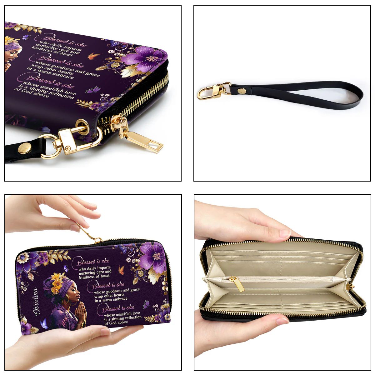 Blessed Is She - Scripture Gifts For Women Of God - Personalized Leather Long Wallets - AT4080956 - Image 7