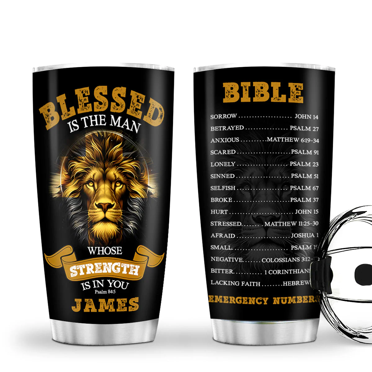 Blessed Is The Man Whose Strength Is In You - Personalized Stainless Steel Tumbler TD118 - Image 2