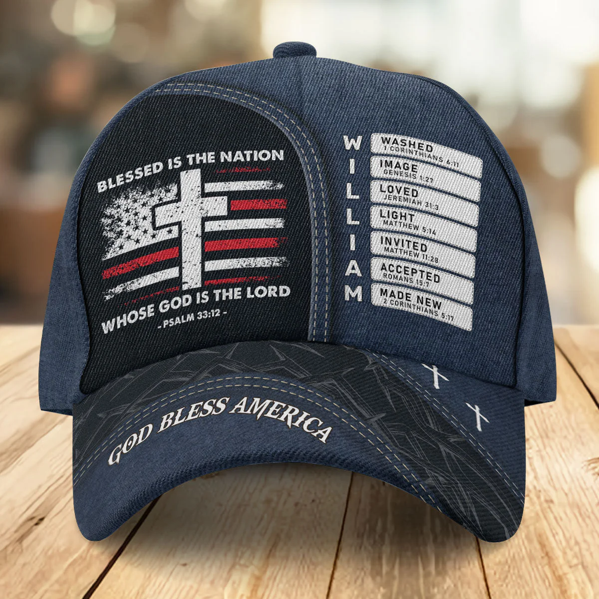 Blessed Is The Nation - Personalized Classic Cap - Christian Gift For Him BA01