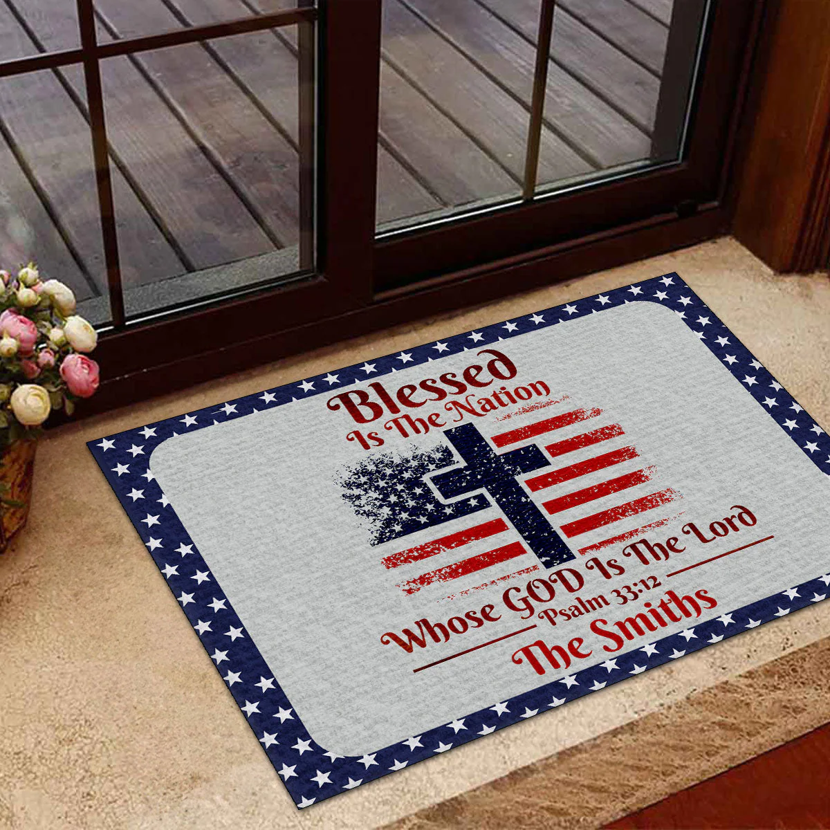 Blessed Is The Nation Whose God Is The Lord - Personalized Doormat - Home Decor - Image 5