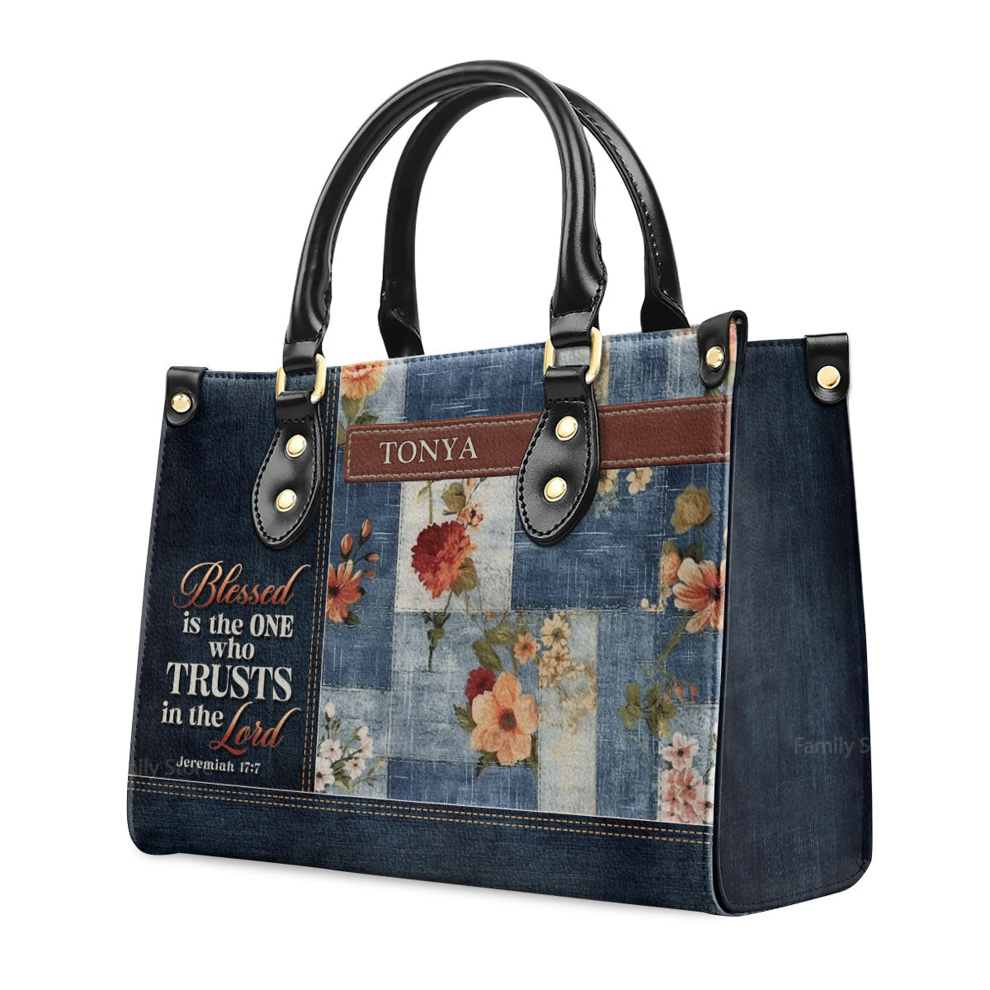 Blessed Is The One - Beautiful Personalized Leather Handbag - AT4081248 - Image 3