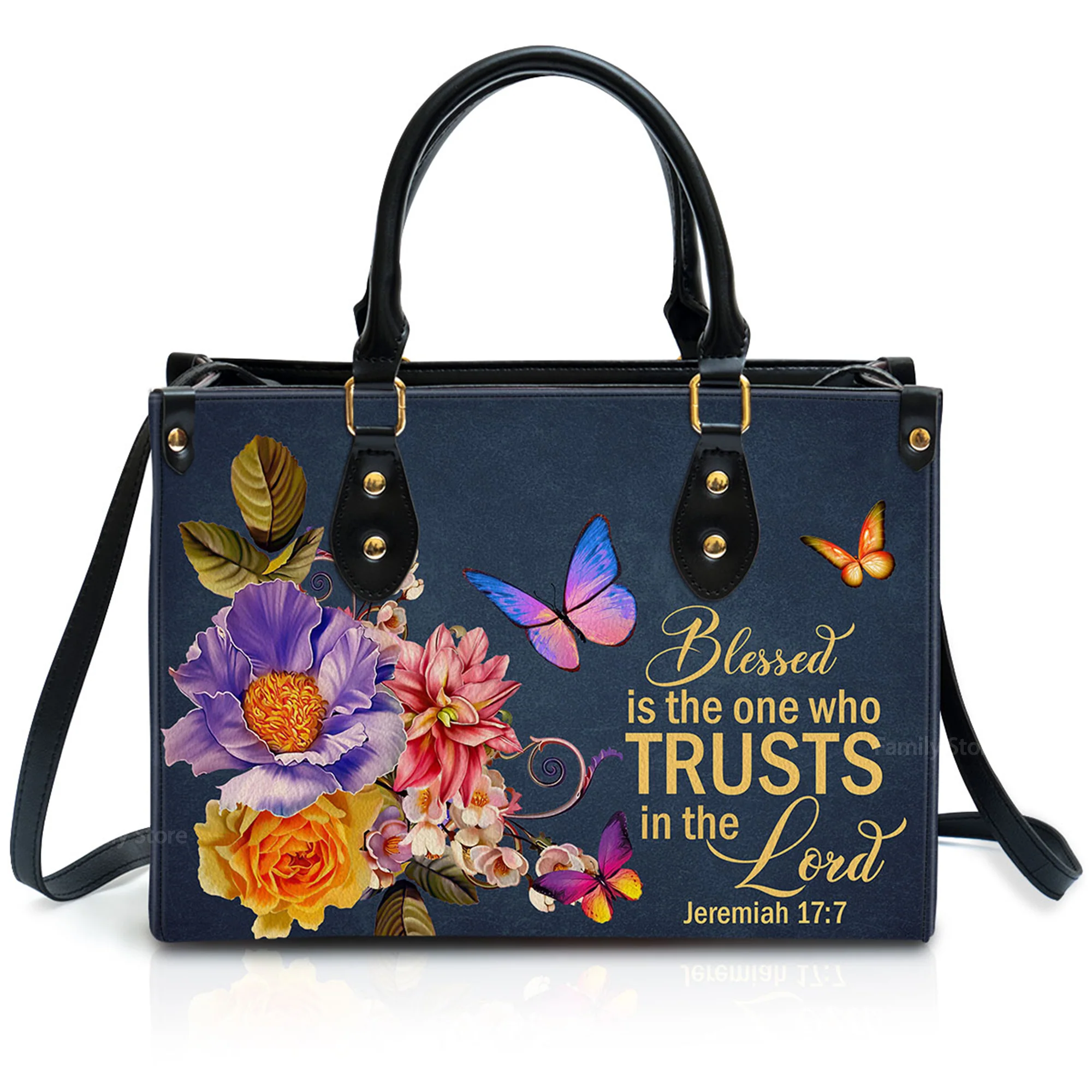 Blessed Is The Woman Who Trusts In The Lord Jeremiah 17:7 - Unique Personalized Leather Handbag - AT4080843 - Image 2