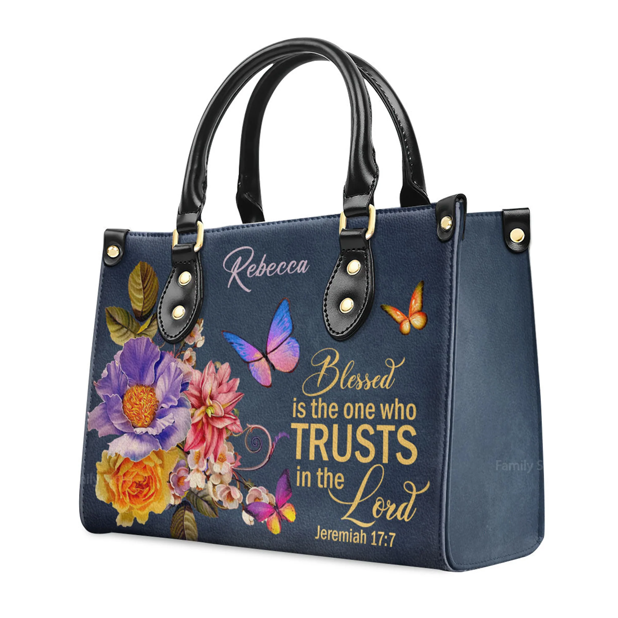 Blessed Is The Woman Who Trusts In The Lord Jeremiah 17:7 - Unique Personalized Leather Handbag - AT4080843 - Image 3