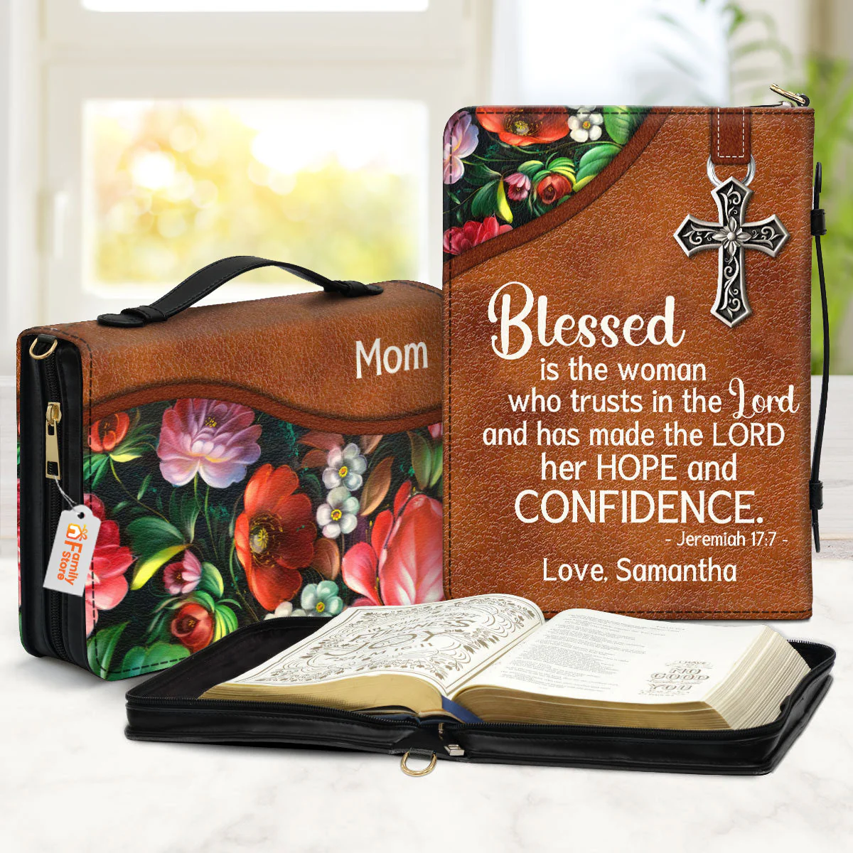 Blessed Is The Woman Who Trusts In The Lord - Thoughtful Gift For Christians - Personalized Bible Covers - AT4080730 - Image 2