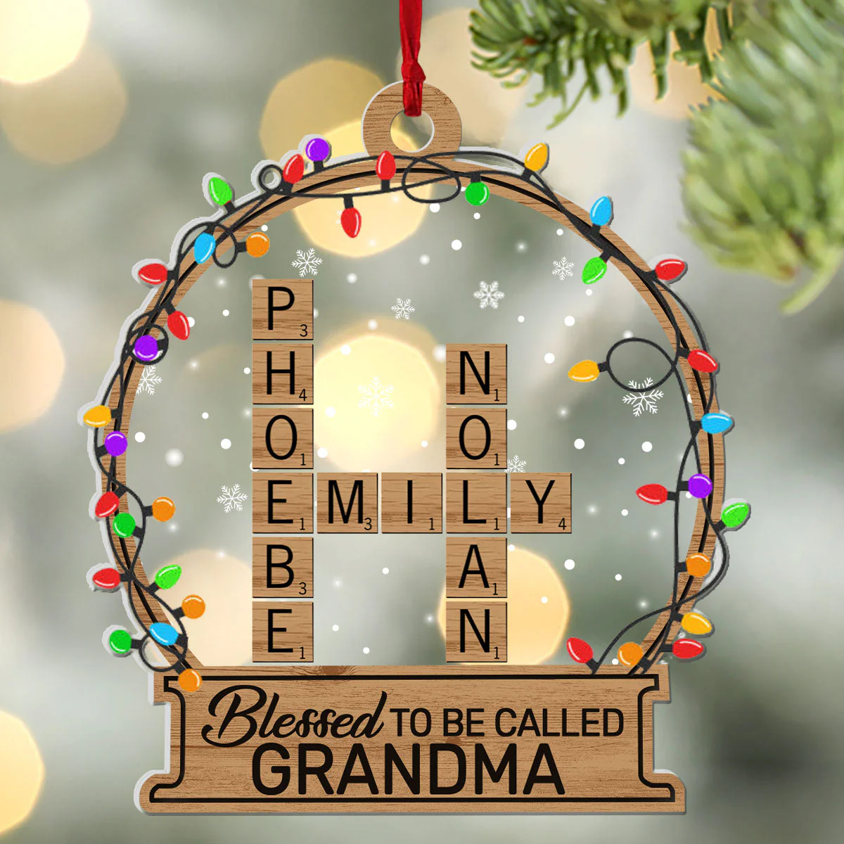 Blessed To Be Called Grandma - Personalized Acrylic Ornament - Image 3