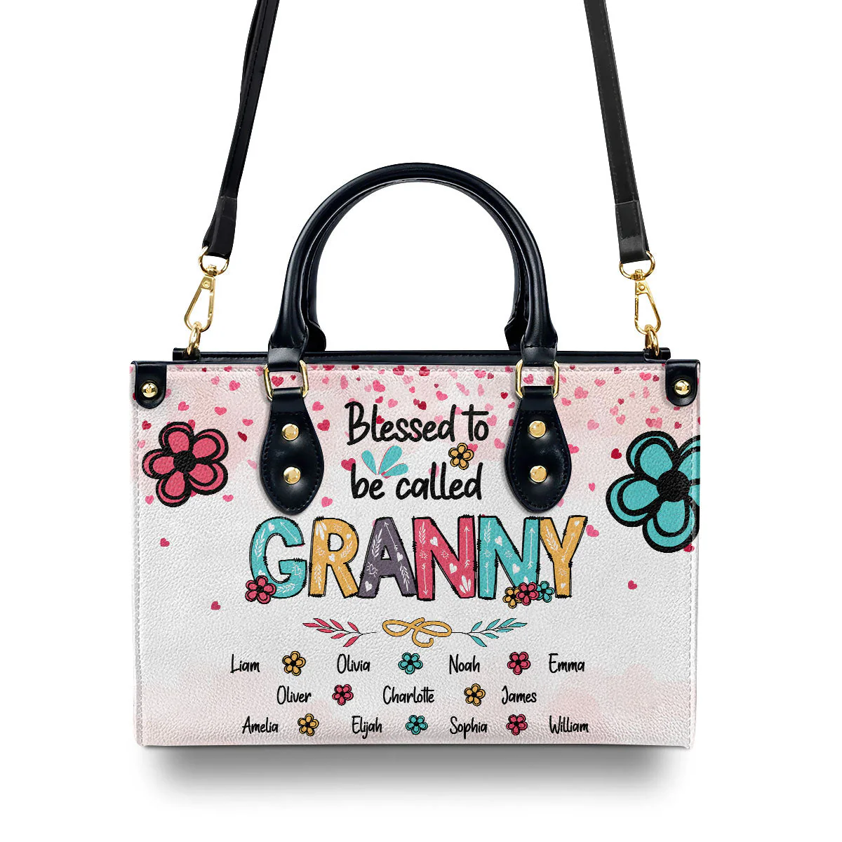 Blessed To Be Called Grandma - Personalized Leather Handbag - Birthday, Grandparents' Day Gift For Grandma, Nana, Gigi, Glamma | PT - Image 6