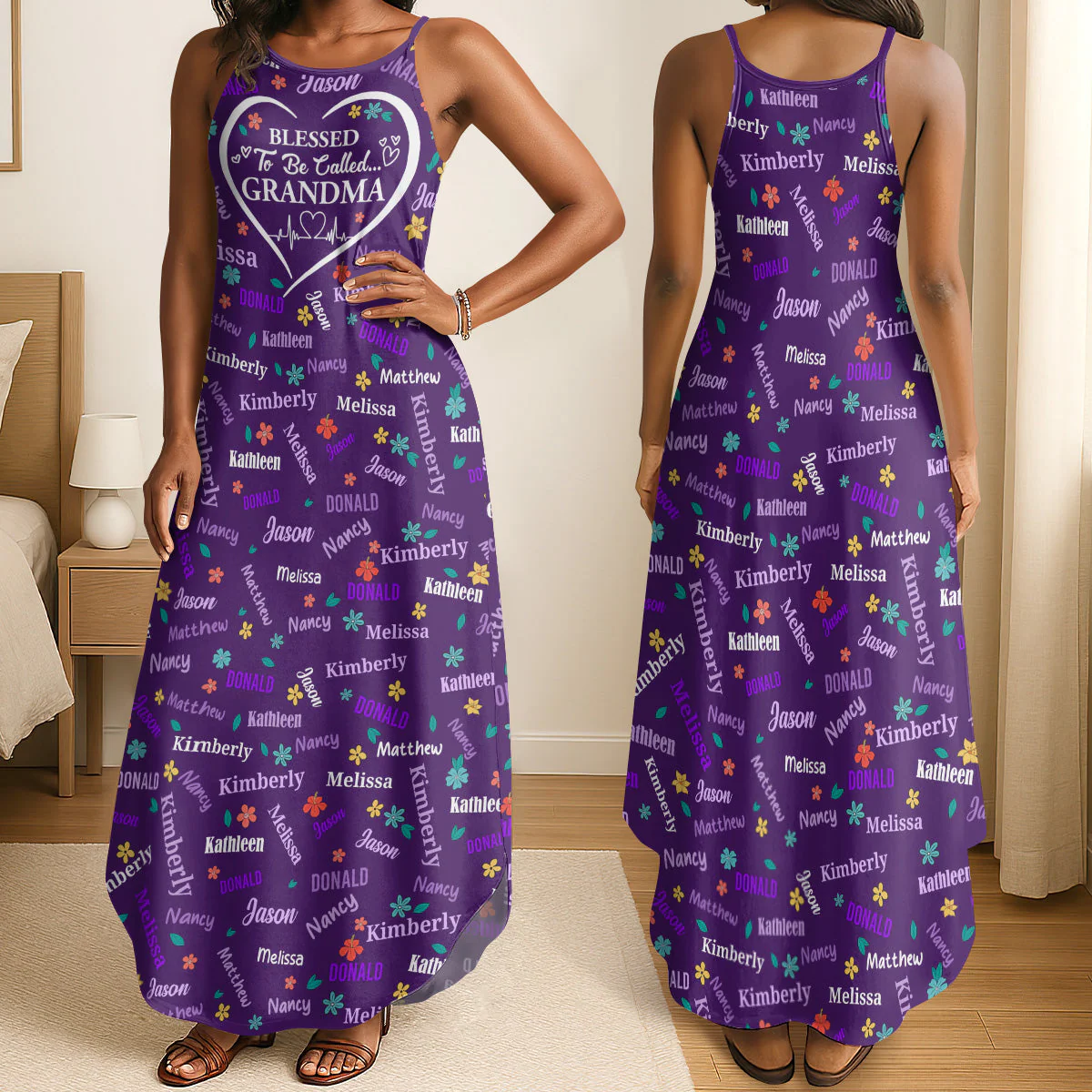 Blessed To Be Called Grandma - Personalized Maxi Dress - Gift For Grandma, Mama HD95