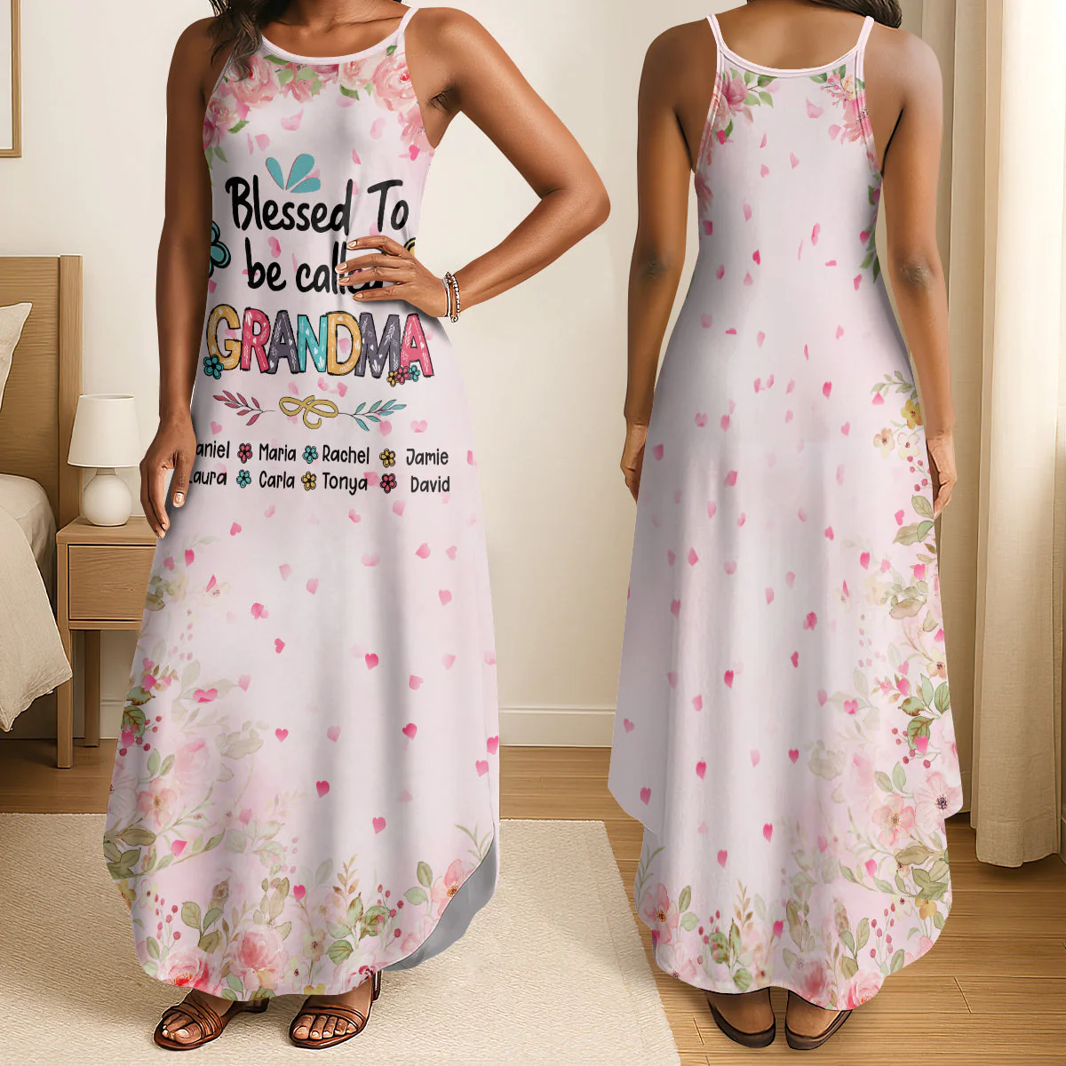 Blessed To Be Called Grandma - Personalized Maxi Dress - Gift For Mom, Grandma HN02