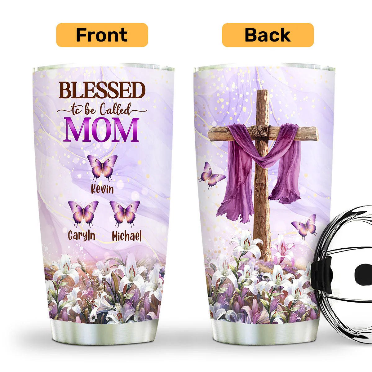Blessed To Be Called Mama - Personalized Stainless Steel Tumbler - Gift For Her HN02 - Image 4