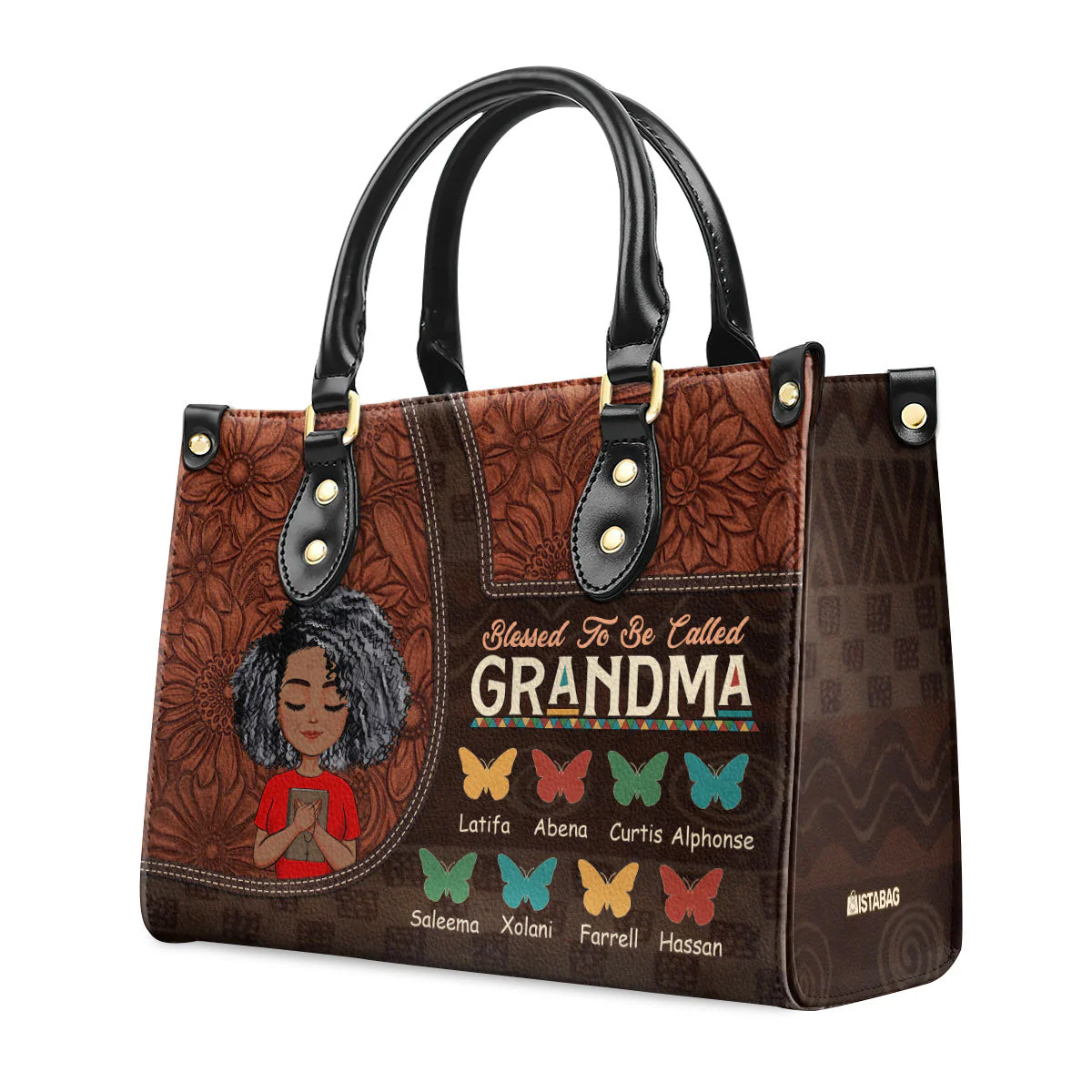 Blessed To Be Called - Personalized Leather Handbag - Gift For Grandma, Mom, Mother's Day | CLGOD05 HD95 - Image 5