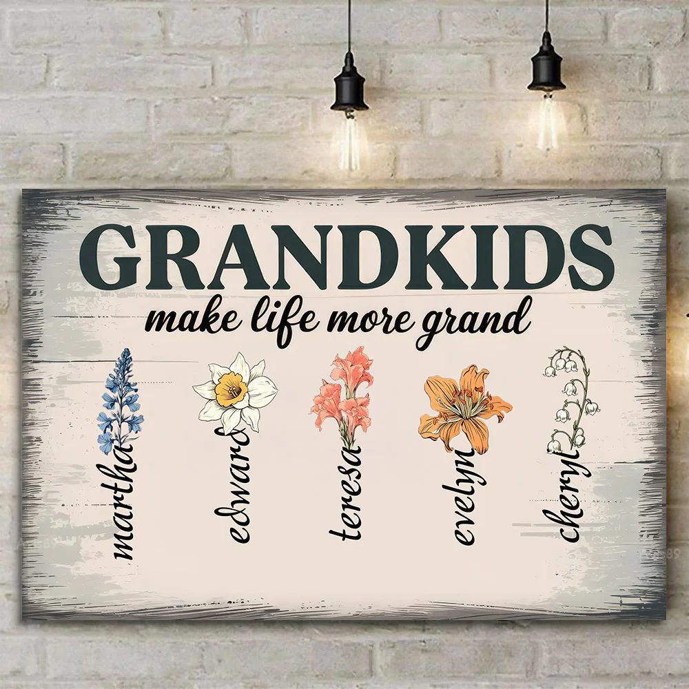 Blessed With Grandkids, Blessed With Love - Personalized Poster Canvas - Gift For Mom, Grandma, Mothers Day | CL47 NA94 - Image 3
