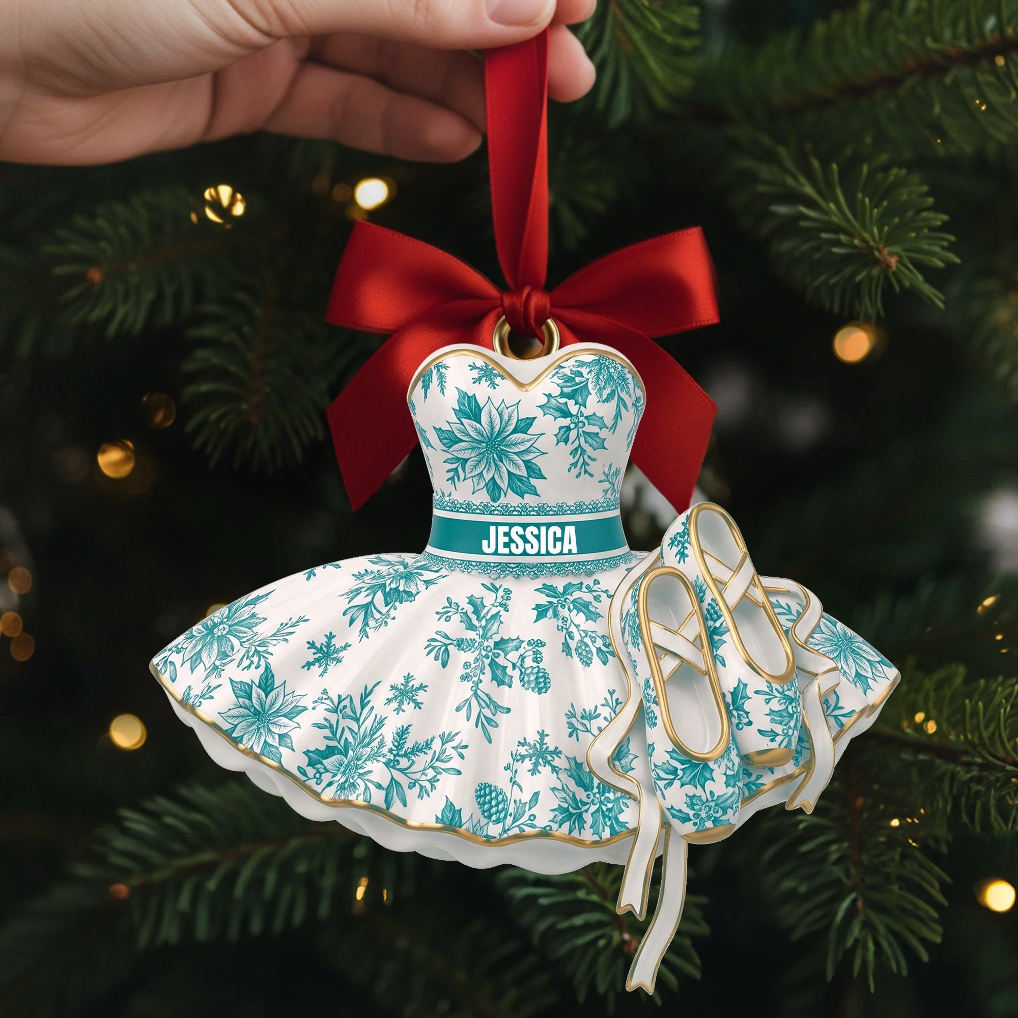 Blooming Ballet Dress - Personalized Acrylic Ornament - Christmas Gift For Her, Ballerina HH01 - Image 3