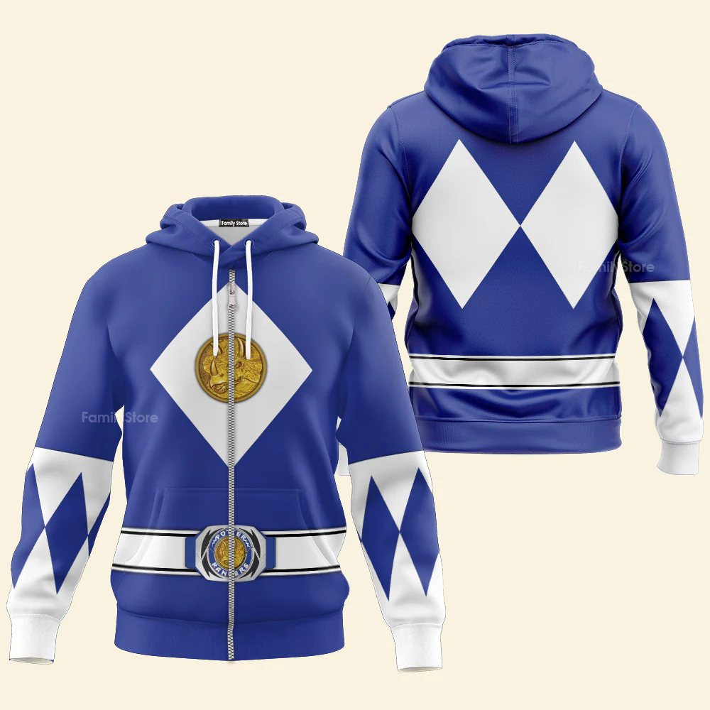 Blue Ranger Mighty Morphin The Movie (1995) C1 - Hoodie Set, Sweatshirt, Sweatpants - Image 3