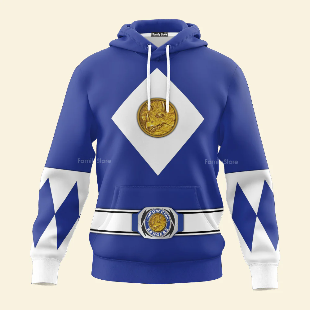 Blue Ranger Mighty Morphin The Movie (1995) C1 - Hoodie Set, Sweatshirt, Sweatpants - Image 5