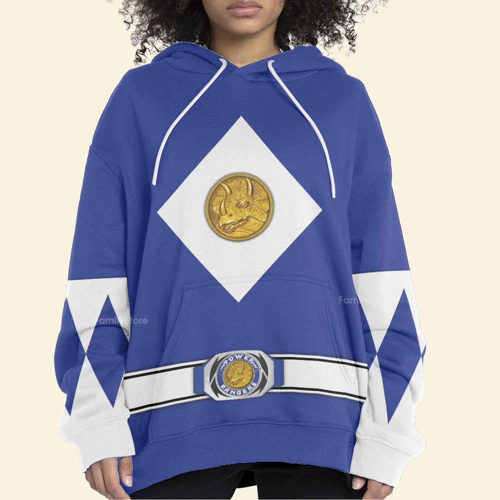 Blue Ranger Mighty Morphin The Movie (1995) C1 - Hoodie Set, Sweatshirt, Sweatpants - Image 6