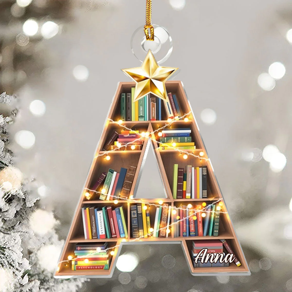 Book Lovers' Alphabets - Personalized Acrylic Ornament - Christmas Gift For Book Lovers HH01 - Image 5