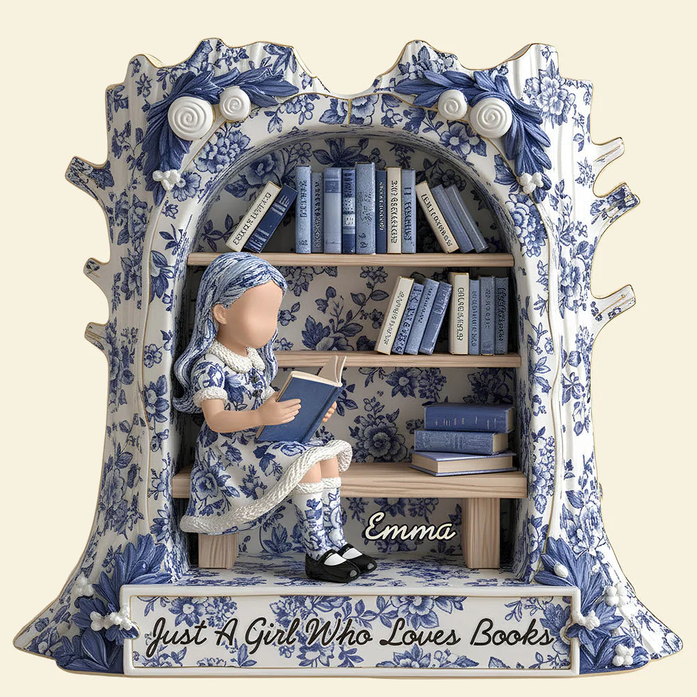 Bookworm Just A Girl Who Loves Books - Personalized Custom Shaped Acrylic Plaque - Gift For Book Lovers, Her NL122 - Image 3