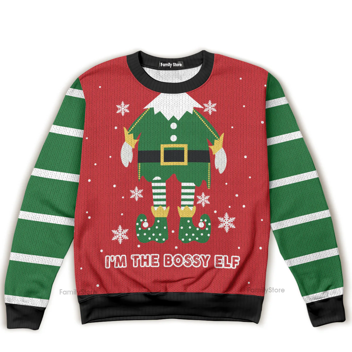 Bossy Elf - Funny Ugly Christmas Sweater For Men And Women