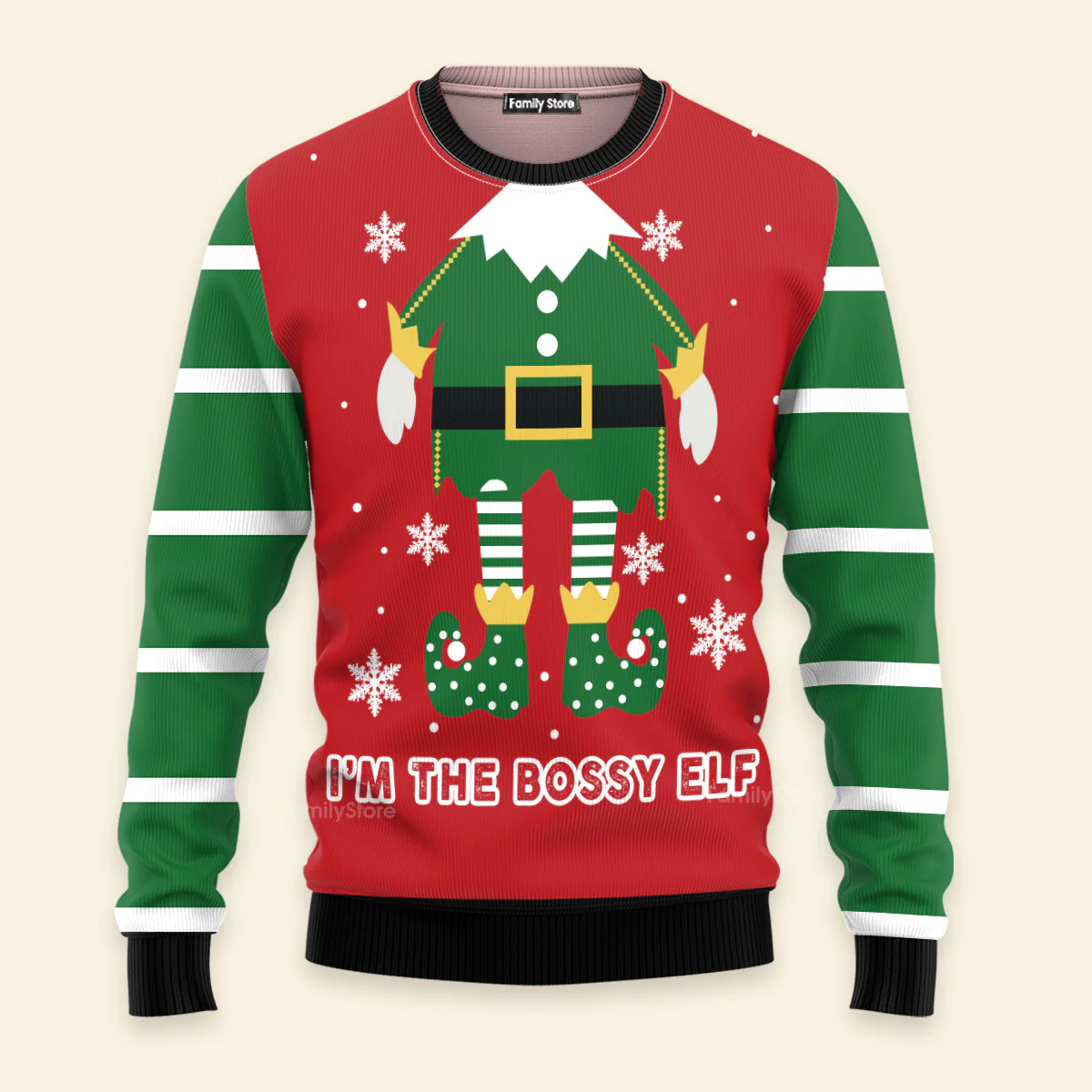 Bossy Elf - Funny Ugly Christmas Sweater For Men And Women - Image 2