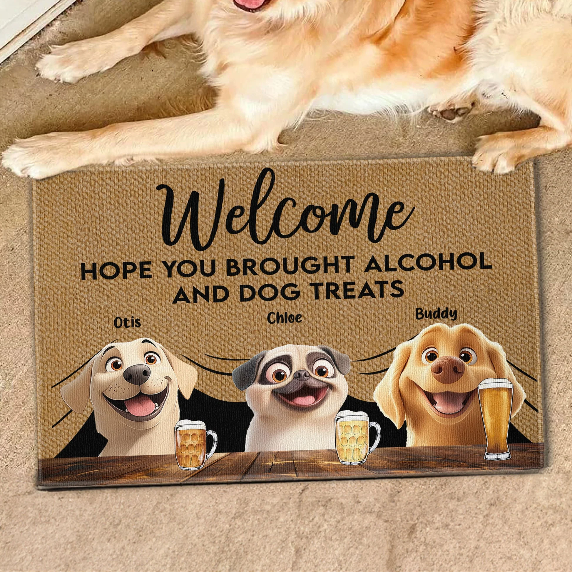 Brought Alcohol And Dog Treats - Personalized Doormat - Gift for Pet Owners, Pet Lovers, Dog Mom, Dog Dad | CLP15 NH96 - Image 3