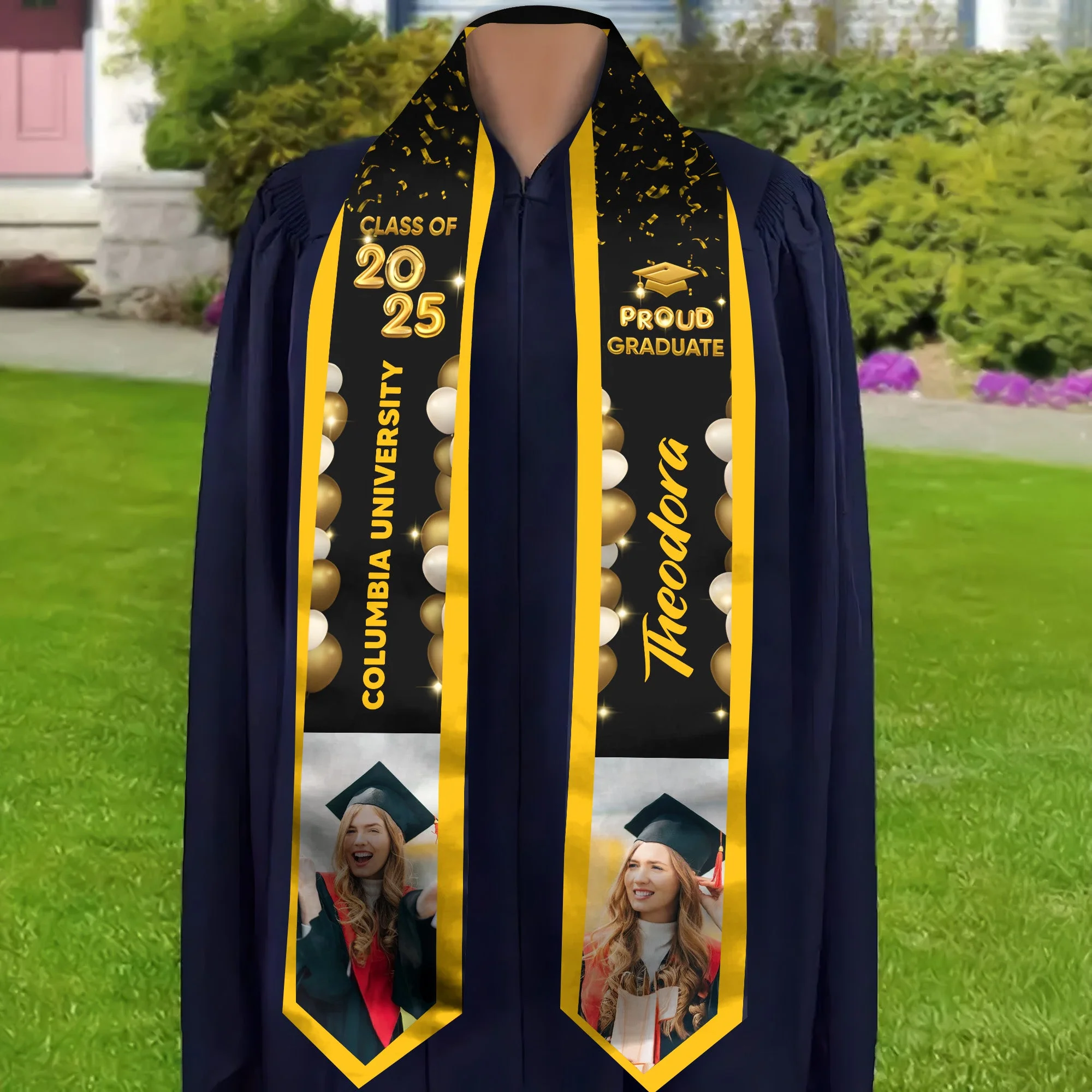 Bubble Color Pround Graduate - Personalized Graduation Stoles - Graduation Gift, Senior Gift | Custom Photo NH96 - Image 3