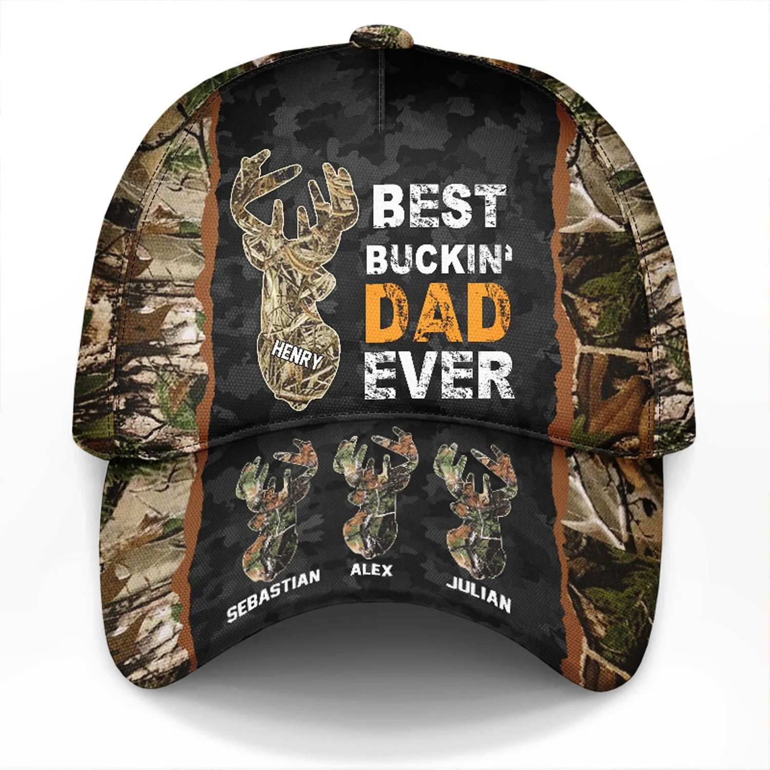 Bucking Dad Grandpa Hunting - Personalized Classic Cap - Gift For Dad, Father's Day | NA94