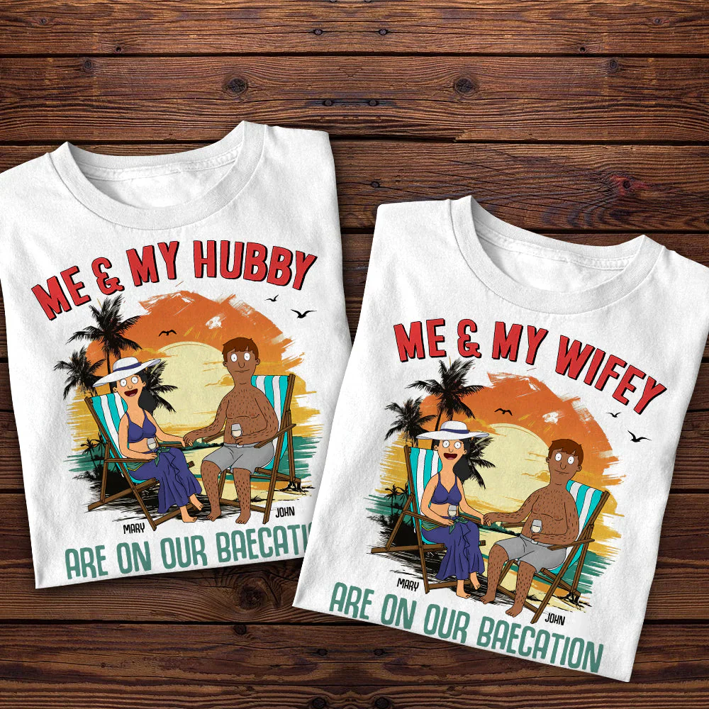 Burger Couple Beach Vacation - Personalized Shirt - Gift For Couple, Husband Wife, Anniversary | CL55