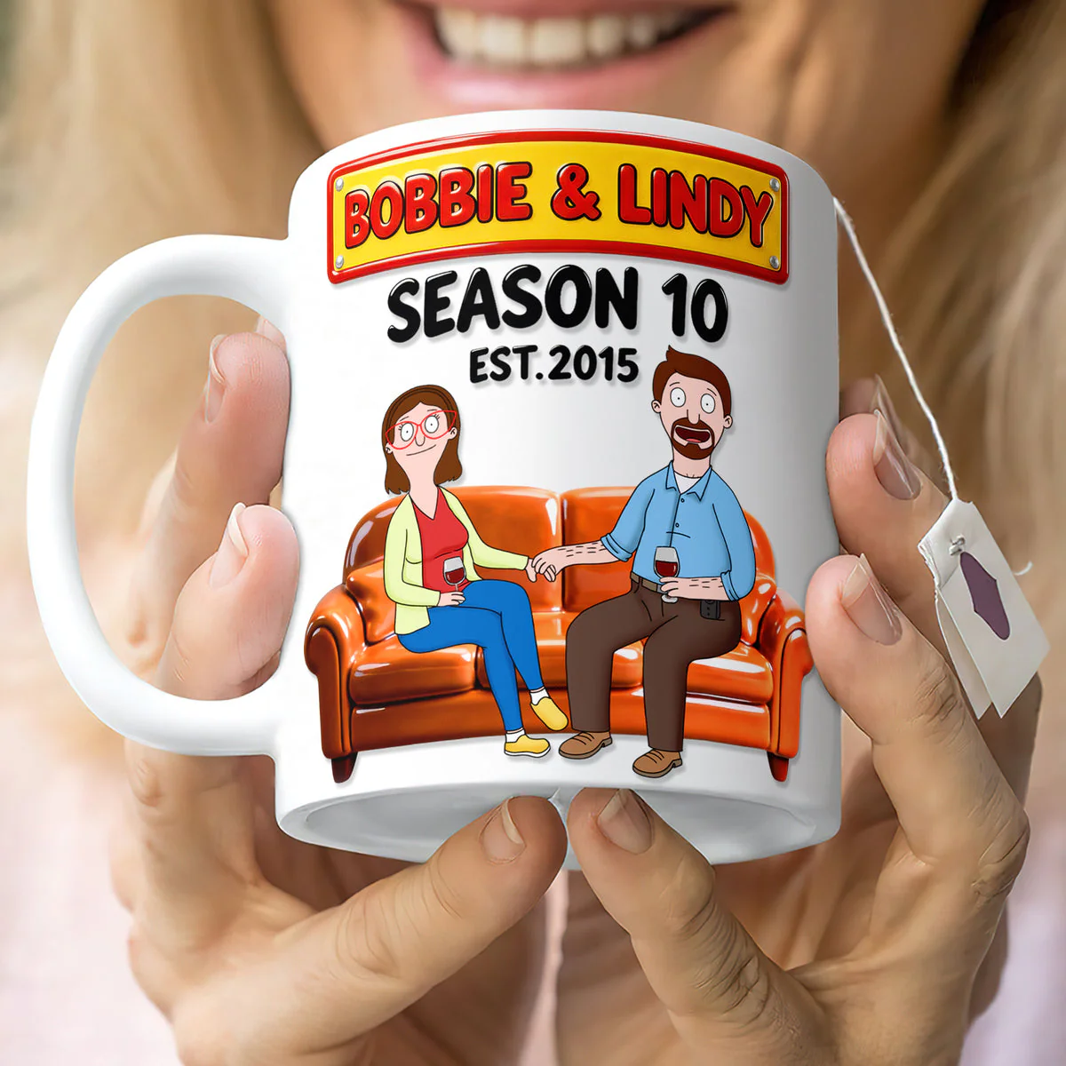 Burger Couple - Personalized 3D Inflated Effect Ceramic Mug - Gift For Couples | CL55 NL122 - Image 2