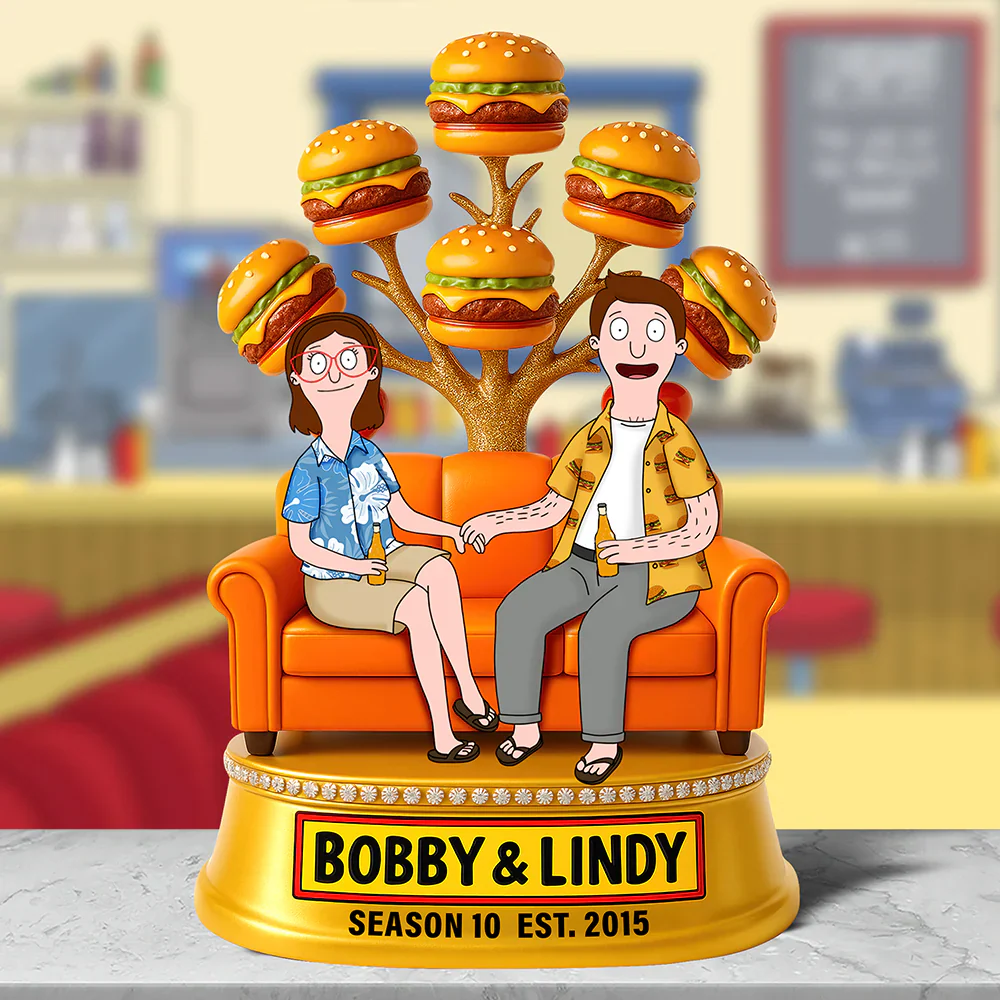 Burger Couple - Personalized Acrylic Plaque - Gift For Couple, Husband Wife, Anniversary | CL55
