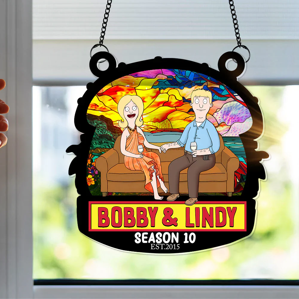 Burger Couple - Personalized Window Hanging Suncatcher Ornament - Gift For Couple, Husband Wife, Anniversary | CL55 PT - Image 4