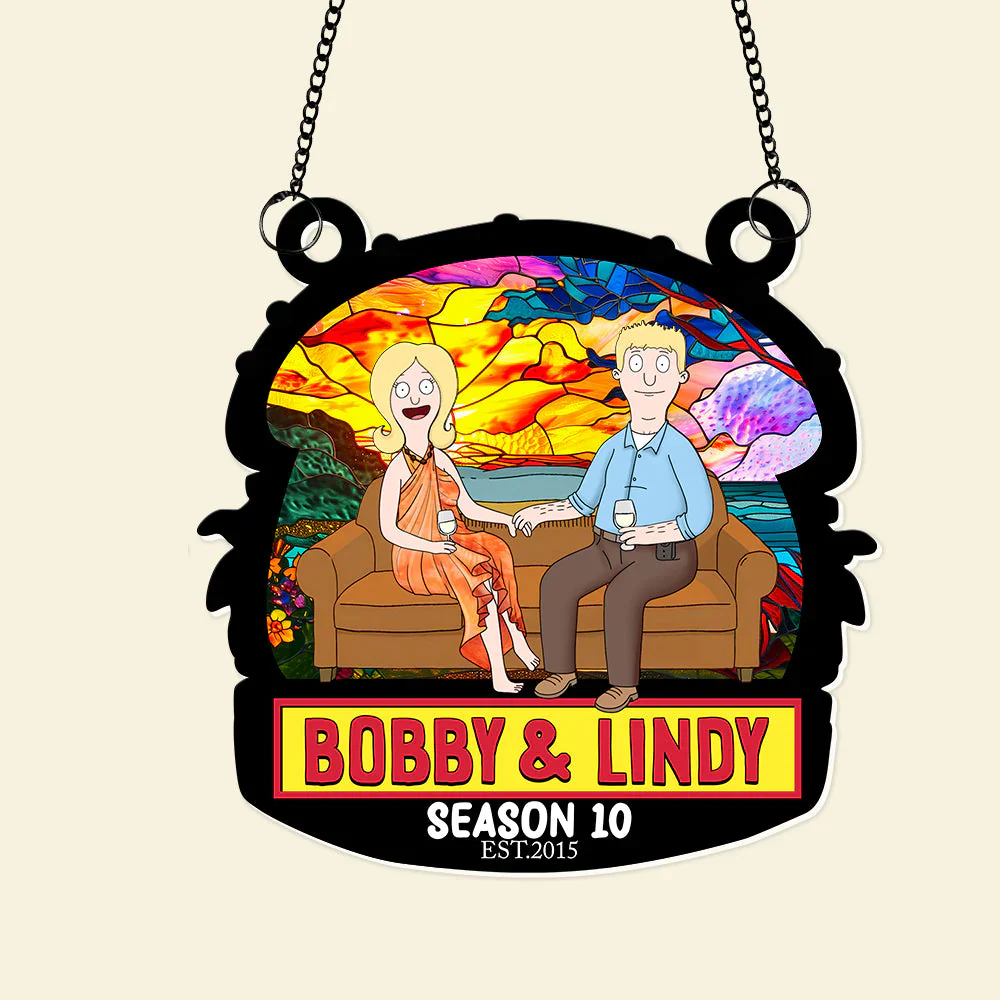 Burger Couple - Personalized Window Hanging Suncatcher Ornament - Gift For Couple, Husband Wife, Anniversary | CL55 PT - Image 6