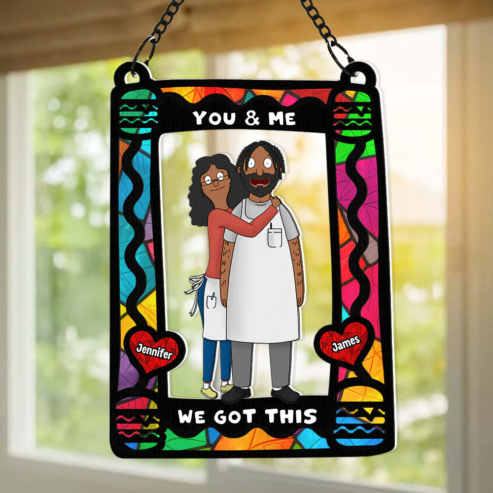 Burger Couple You And Me We Got This - Personalized Window Hanging Suncatcher - Gifts For Couples | CL56 NL122 - Image 2