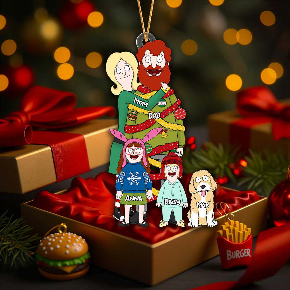 Burger Family Gift For Family- Funny Personalized Acrylic Ornament | CL56
