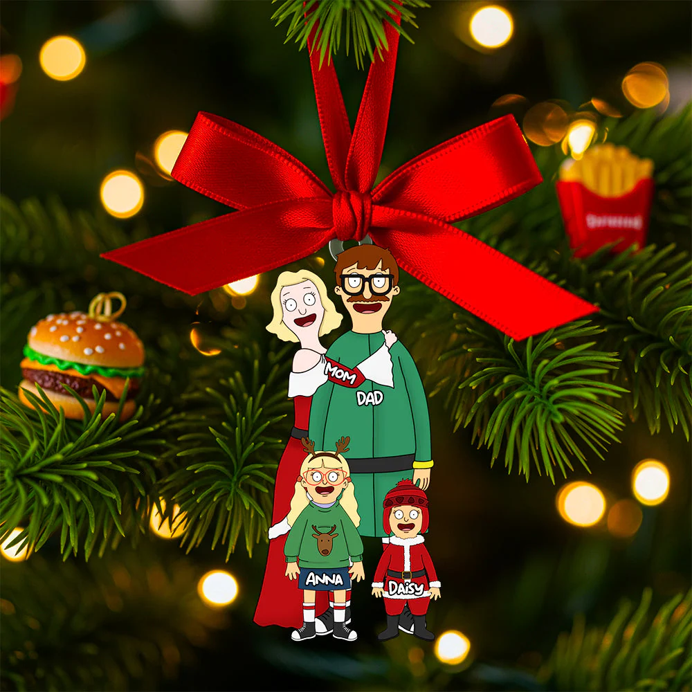 Burger Family Gift For Family- Funny Personalized Acrylic Ornament | CL56 - Image 2