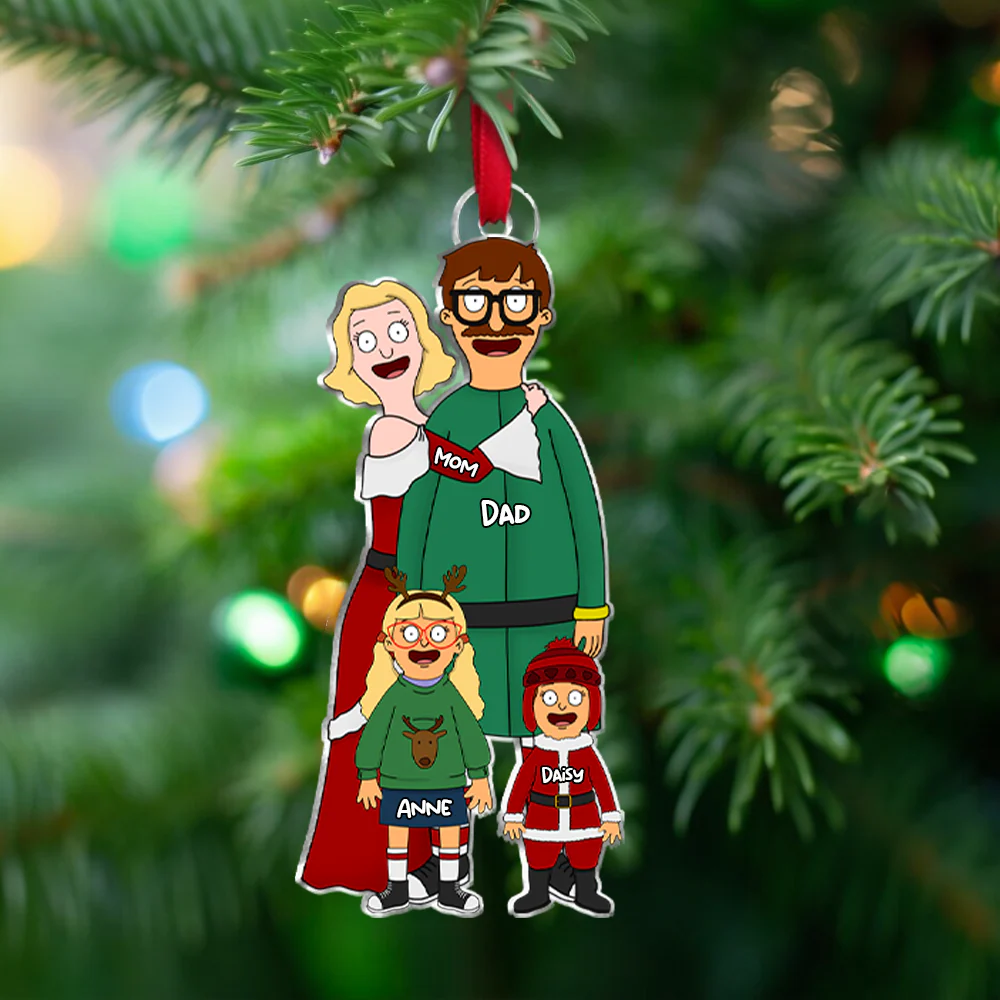 Burger Family Gift For Family- Funny Personalized Acrylic Ornament | CL56 - Image 3