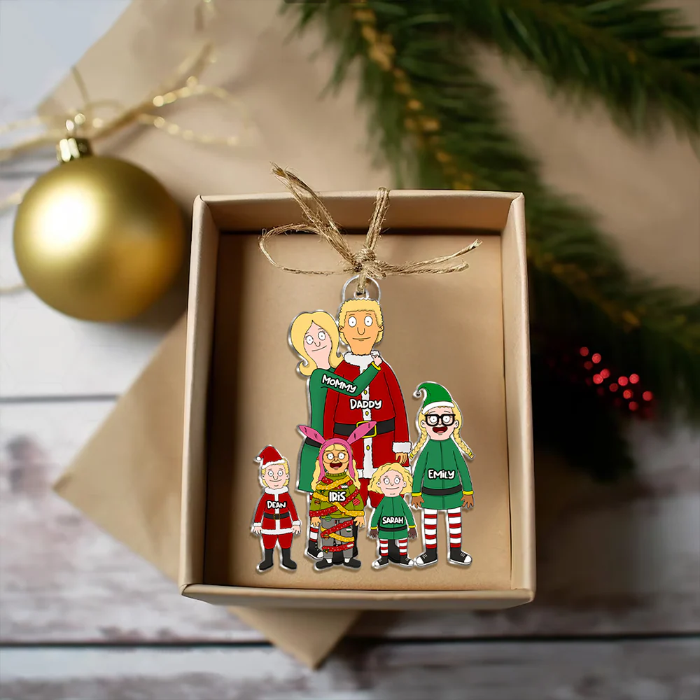 Burger Family Gift For Family- Funny Personalized Acrylic Ornament | CL56 - Image 4