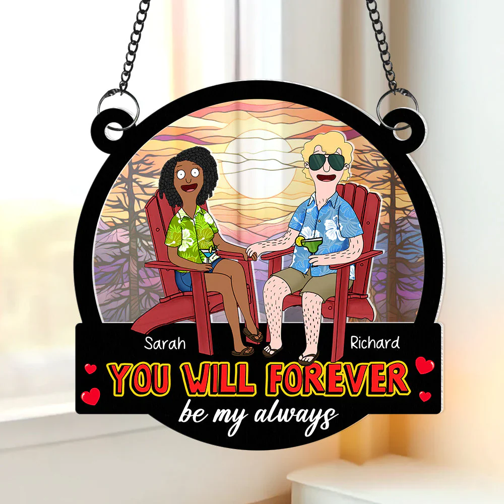 Burger You Will Forever Be My Always - Personalized Window Hanging Suncatcher Ornament - Gift For Couple, Husband Wife, Anniversary | CL55 PT - Image 3