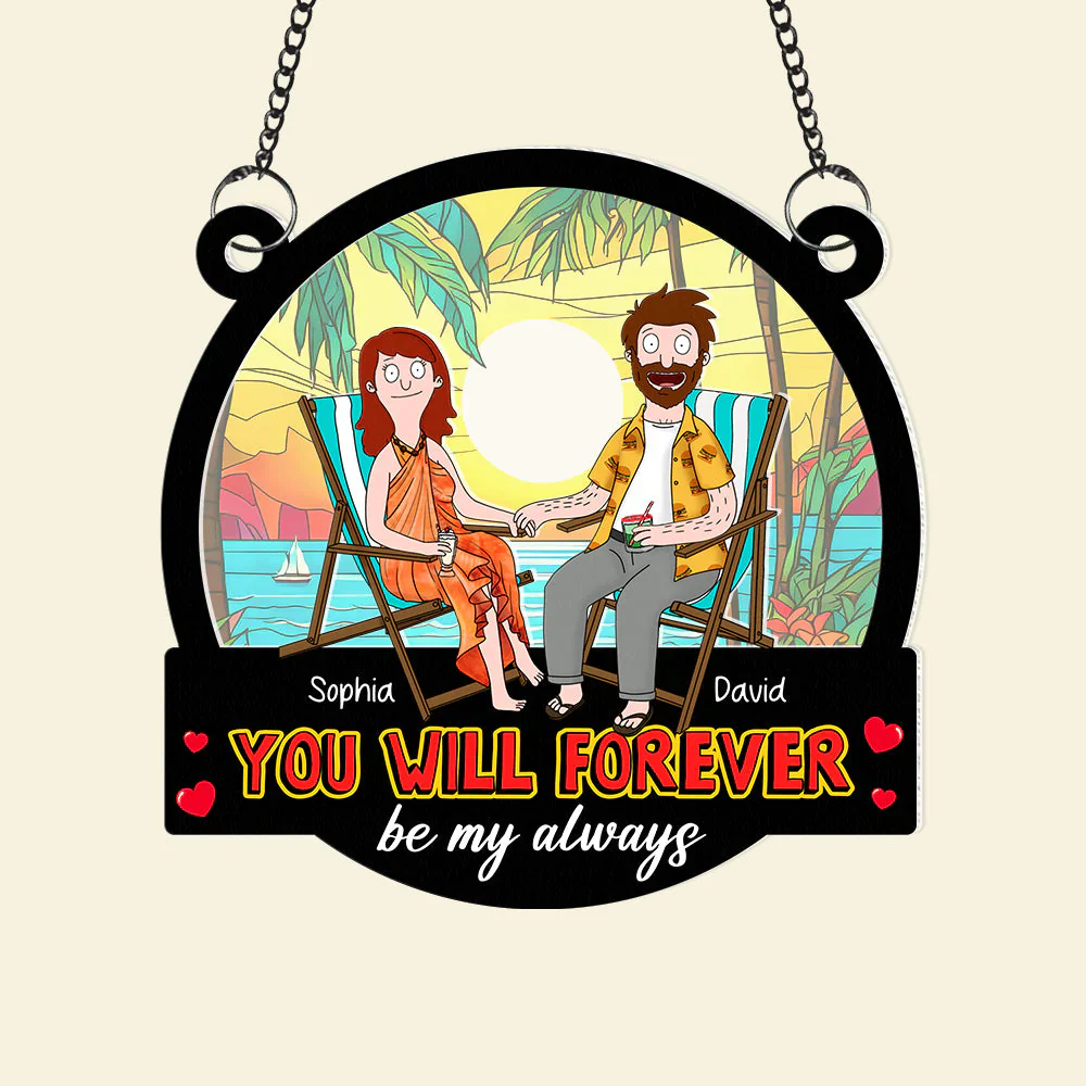 Burger You Will Forever Be My Always - Personalized Window Hanging Suncatcher Ornament - Gift For Couple, Husband Wife, Anniversary | CL55 PT - Image 4