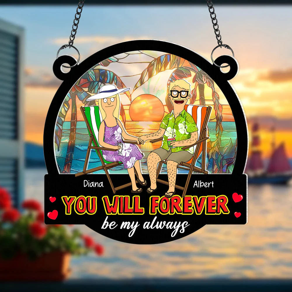Burger You Will Forever Be My Always - Personalized Window Hanging Suncatcher Ornament - Gift For Couple, Husband Wife, Anniversary | CL55 PT - Image 5