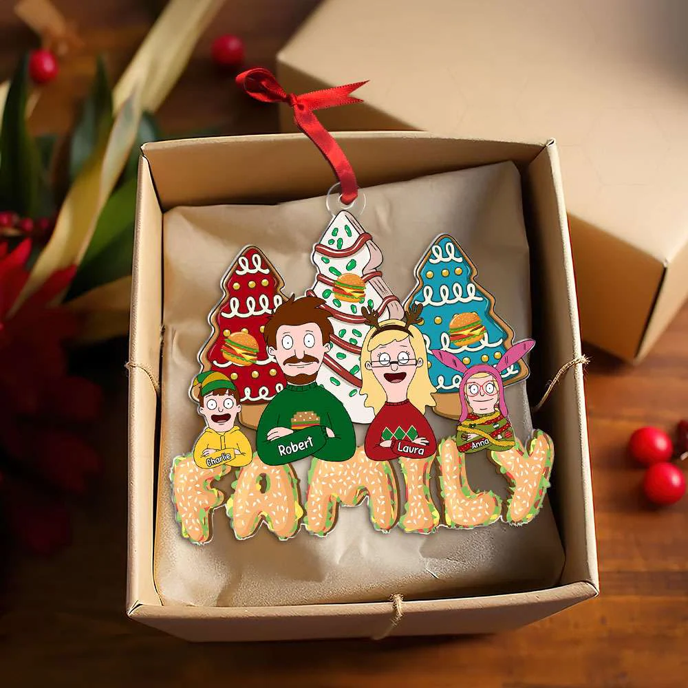 Burgers Christmas Family - Personaized Acrylic Ornament - Gift For Family | CL54 TD118 - Image 2