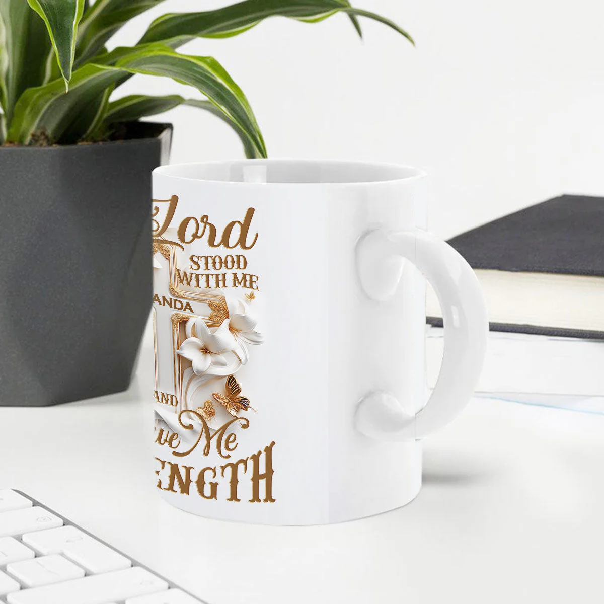 But The Lord Stood With Me And Gave Me Strength - Personalized White Edge-to-Edge Mug - Christian Gift For Her BA01 - Image 4