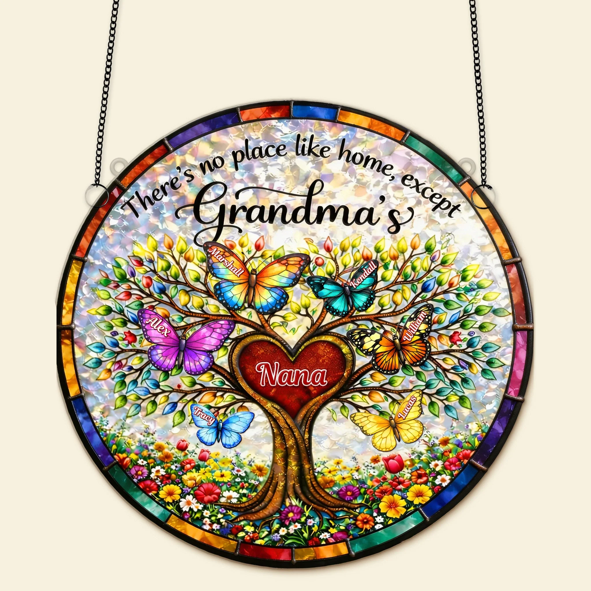 Butterfly Family Tree Grandma - Personalized Window Hanging Suncatcher - Gift For Mom, Grandma HN02 - Image 3