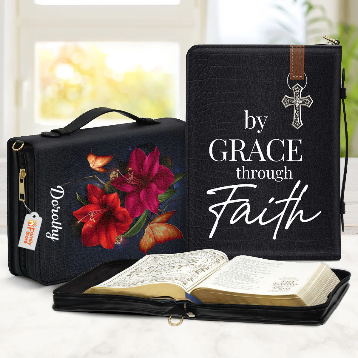 By Grace Through Faith - Thoughtful Gift For Christians - Personalized Bible Covers - AT4080732 - Image 2