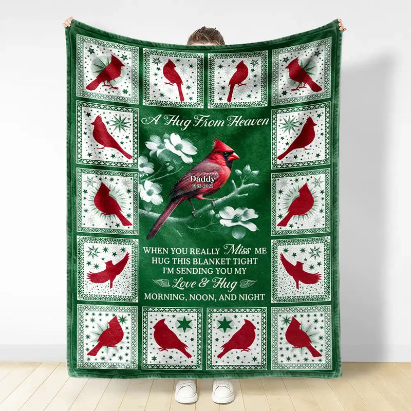 Cardinal Bird A Hug From Heaven - Personalized Blanket - Christmas Gift For Family, Memorial Human HH01 - Image 3
