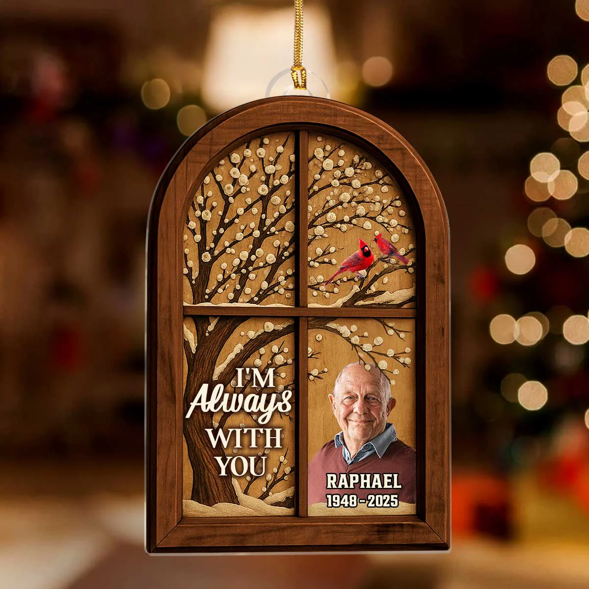 Cardinal Window - Personalized Acrylic Ornament - Memorial Gift TD118 - Image 2