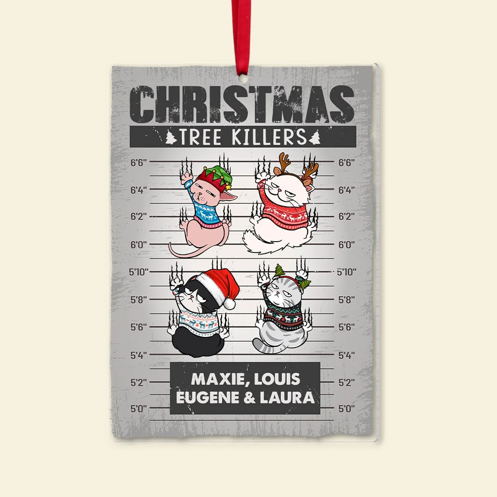 Cat and Christmas Tree - Personalized Acrylic Ornament - Gift For Cat Lover, Cat Mom, Cat Dad - CLP12 NA94 - Image 4
