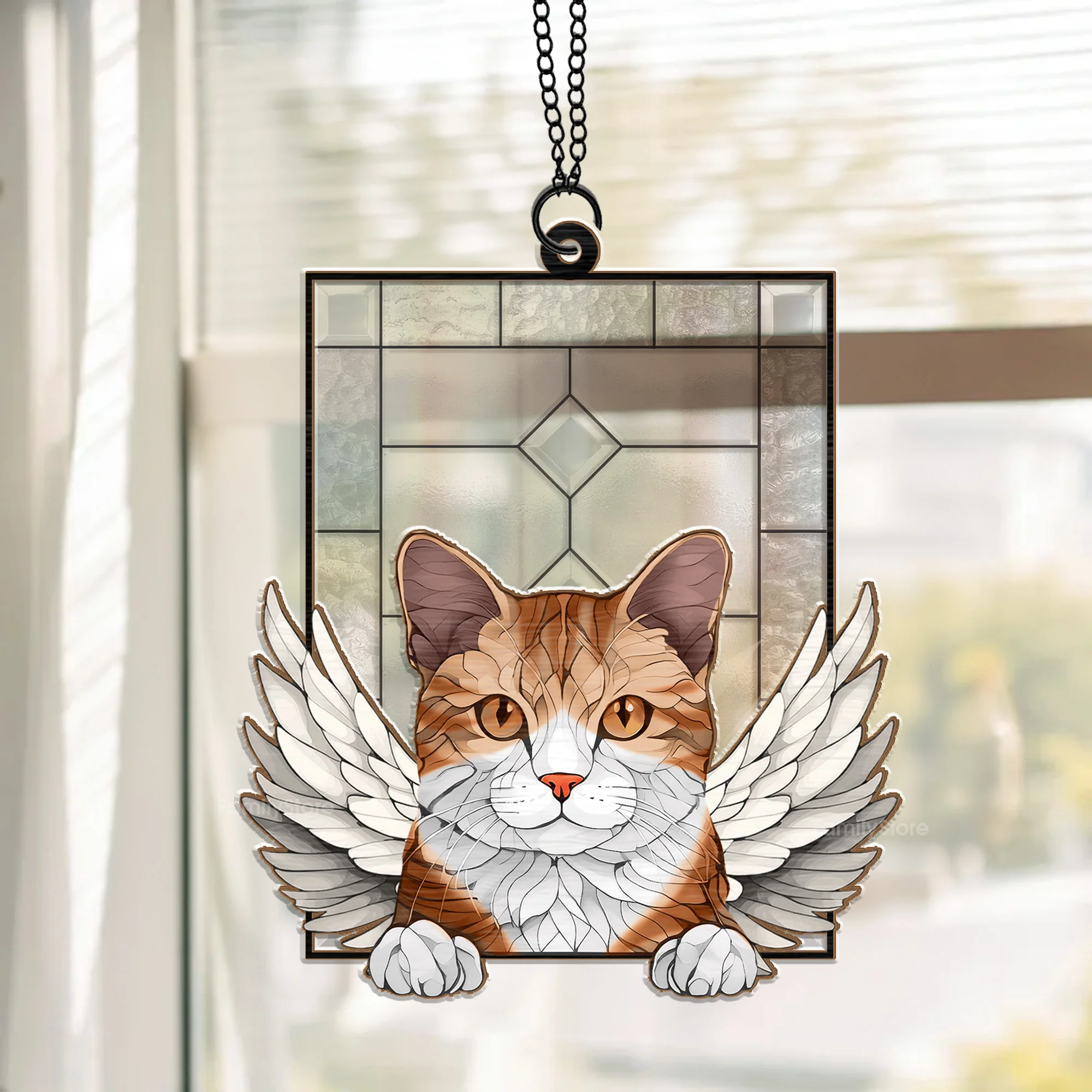 Cat Says Bye Bye - Memorial Gift For Pet Lovers - Personalized Window Hanging Window Hanging Suncatcher Ornament - CLP07 NA94