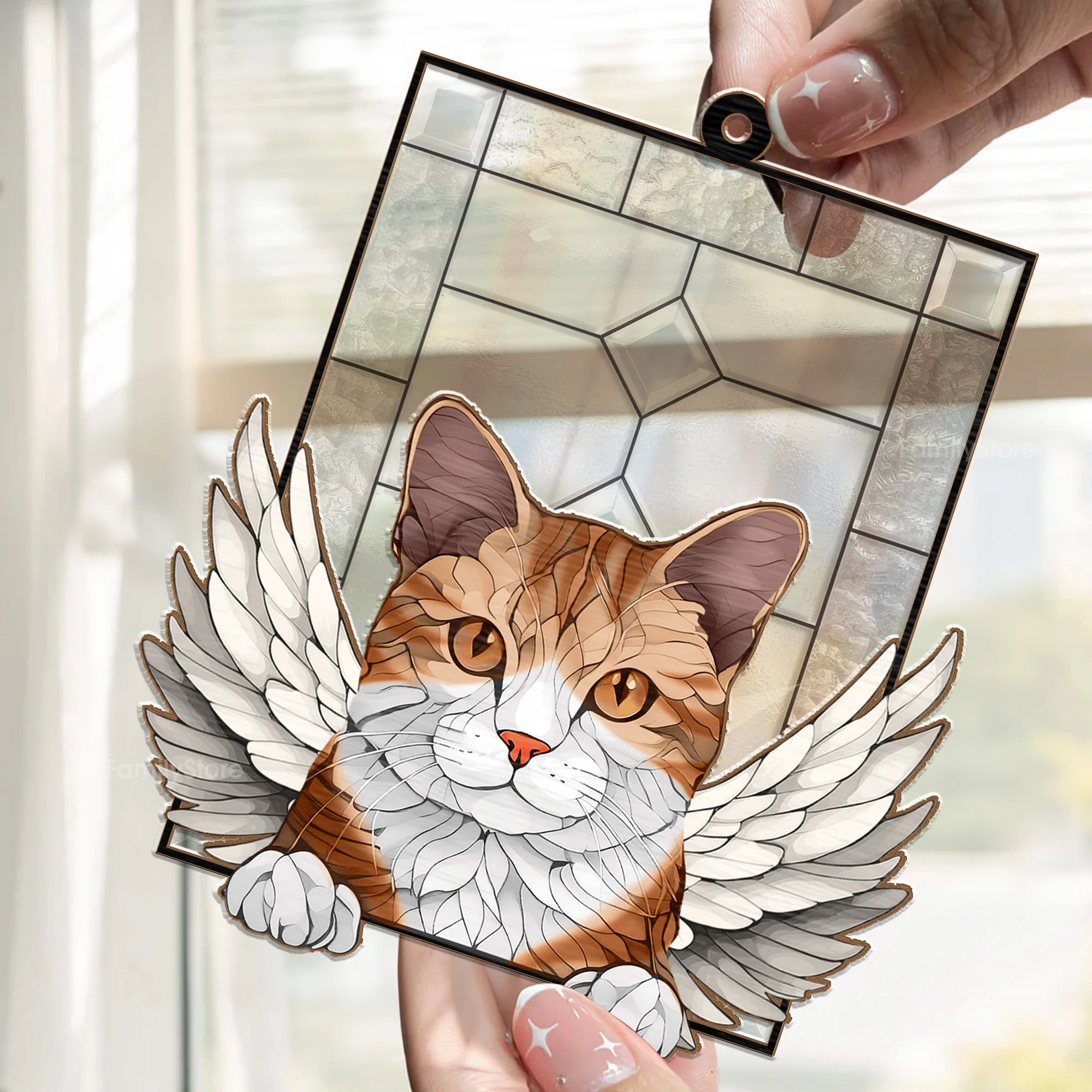 Cat Says Bye Bye - Memorial Gift For Pet Lovers - Personalized Window Hanging Window Hanging Suncatcher Ornament - CLP07 NA94 - Image 2