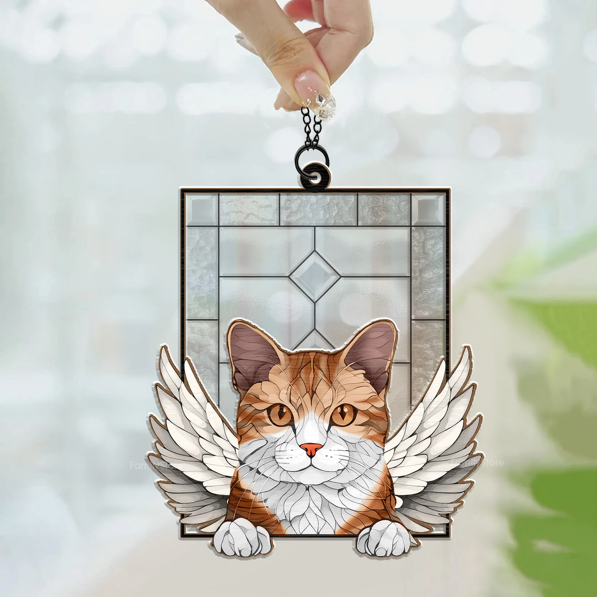 Cat Says Bye Bye - Memorial Gift For Pet Lovers - Personalized Window Hanging Window Hanging Suncatcher Ornament - CLP07 NA94 - Image 3